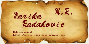 Marika Radaković vizit kartica